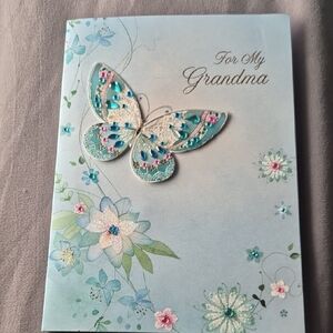 Papyrus Blue and Pink Butterfly Grandma Card